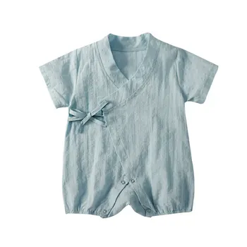 Bežné Novorodenca Chlapec Dievčatá Oblečenie Letné Baby Remienky Bavlnená Posteľná Bielizeň Krátky Rukáv Batoľa Romper Dojčenské Oblečenie 6-18 Mesiacov