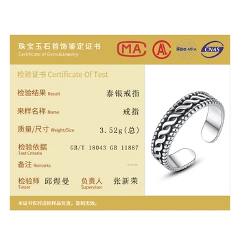 AGLOVER Nové 925 Sterling Silver Ring Ručné Resizable Krúžok Mužov A Žien Retro Jednoduché Thai Strieborný Prsteň Pár Darček Šperky