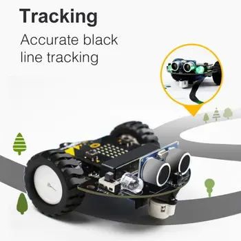 1Set Mikro:bitové Grafické Programovanie Robota Mobile Platformu Smart Auto V4.0 Linka Podpory Hliadky Okolitého Svetla, Príslušenstvo