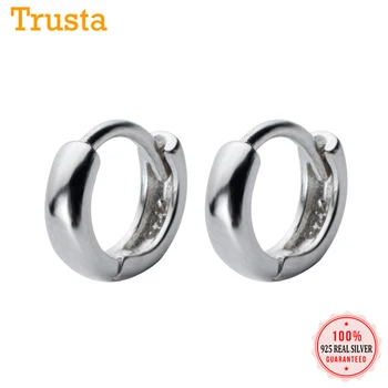 Trustdavis Originálne 925 Sterling Silver Módne Sladké Geometrické Mini Hoop Náušnice Pre Ženy Piercing Earings Šperky DS493