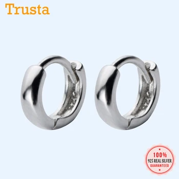 Trustdavis Originálne 925 Sterling Silver Módne Sladké Geometrické Mini Hoop Náušnice Pre Ženy Piercing Earings Šperky DS493