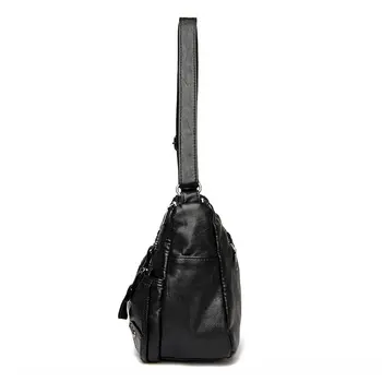 2021 žien taška módu mäkké kožené kabelky dvojité zips taška cez rameno jednoduchý messenger taška trend multi-vrecko vrecko sivá