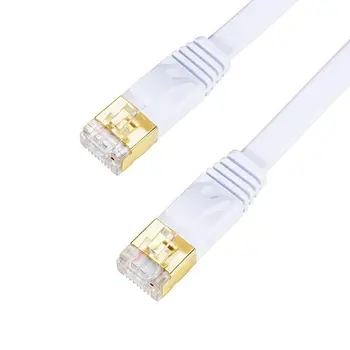 15m 20 m 30 m Cat7 Ethernet Byt Patch Kábel Siete, Tienené (STP) s Snagless Rj45 Konektory, biela farba