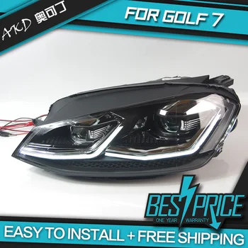AKD Autá Styling predné svetlo Na VW Golk7 Golf 7 MK7 Upgrade na 7,5 Svetlomety LED svietenie Bi-Xenon, Lúč Hmly, angel eyes