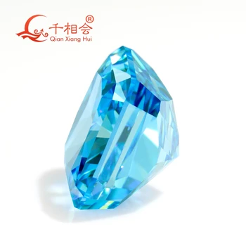 Tmavé aqua modrá farba 10x10 mm štvorcového tvaru brilantné drvený ľad rez cubic zirconia voľné kameň cz kameň