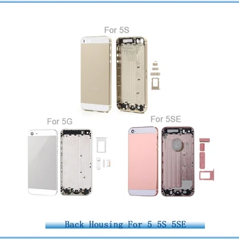 Späť na Bývanie pre iPhone 5 5S Späť Kryt Batérie Bývanie puzdro pre iPhone SE Uprostred Šasi Telo Výmeny Objektívu + IMEI