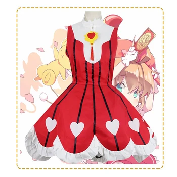Anime Cardcaptor Sakura Cosplay Kostým Sakura Kinomoto Cosplay Rose Šaty Halloween, Karneval, Vianočné Party Ženy Šaty
