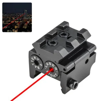 Mini Taktické Red Dot Laserový zameriavač Rozsah 650nm 300m 28x26mm DC 4.5 V Dvojitou Weaver Pre 20 mm Železničnej Mount Kompaktný