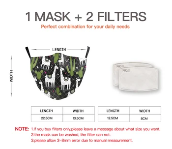 Dospelých Módne Roztomilý Kreslený Tvár, Ústa Masky 3D Ovocie Tlač Masky Textílie Opakovane Umývateľný Masky Úst-Utlmiť PM 2.5 Maska proti Prachu