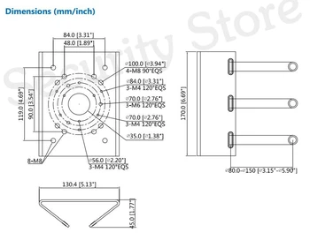 Dahua PFA150 Pól Montáž na Stenu Pre DH Dome Bullet PTZ Kamery: SD6C230U-HNI IPC-HFW1320S IPC-HDW1320S SD29204T-GN