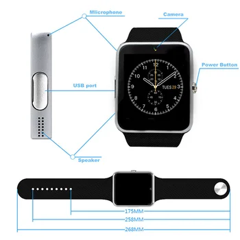Nové 2019 Smart Hodinky Clock Sync Oznamovateľ Podporu SIM TF Karta Pripojenia Apple Iphone Android Telefónu Ženy Muži Smartwatch GT08