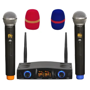 LOMEHO LO-U21 2 Spôsob 2x16 Nastaviteľná Frekvencia 2 Prenosné LCD Displej Strany, Cirkvi, Školy Dj Stretnutie Karaoke Bezdrôtový Mikrofón