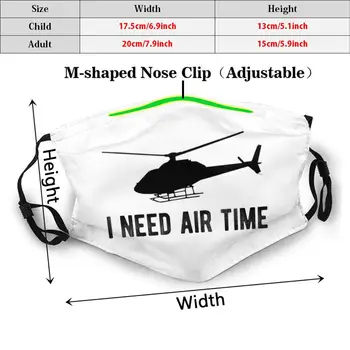 Potrebujem Vzduch Čas Pilot Vrtuľníka Darček Tlač Umývateľný Filter Proti Prachu Úst Maska Armádny Vrtuľník Pilot Vrtuľníka Chopper