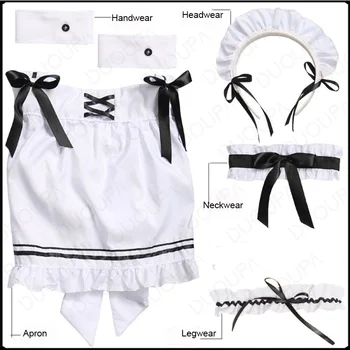 Roztomilý Slúžka Cosplay Kostým Lolita Šaty Krátke Rukávy Farba Blokovaný Servírka Pinafore Oblečenie Halloween Oblečenie Pre Dievčatá Plus Veľkosť