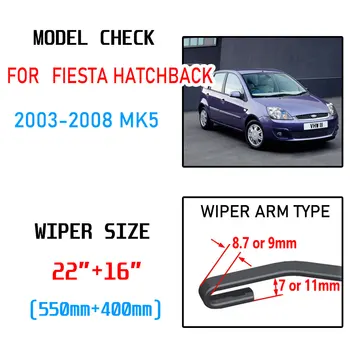 Pre Ford Fiesta Hatchback 5 MK5 2003 2004 2005 2006 2007 2008 Príslušenstvo Auto čelného okna Stierač Kefy U Typu J Háčik