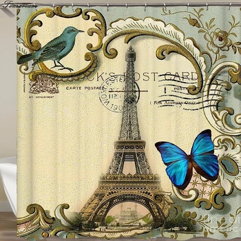 Paríž sprchové závesy kúpeľňa Decor textílie sprchový záves 3d zábavné vaňa záclony nepremokavé sprchový záves Alebo Mat
