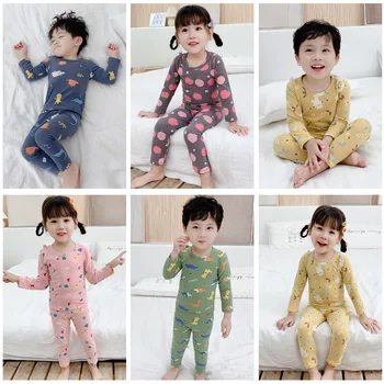 Deti Pyžamá Long Johns Deti Chlapec Oblečenie Pre Dievčatá Pajama Set Baby Girl Batoľa Sleepwear detský Chlapci Bavlna Deti spodná Bielizeň