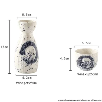 5 ks Japonskom Štýle, Ručne Maľované Keramické Víno Set Creative Hip Baniek Záujme Poháre Prenosné Banky Alkohol Fliaš Vína Hrniec Víno Poháre