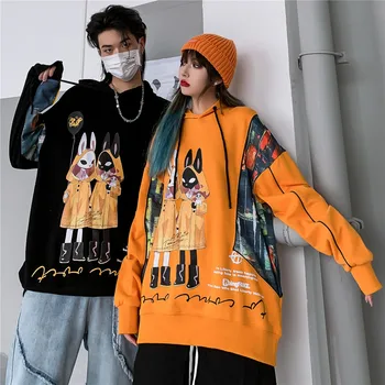 UNCLEDONJM 2020AW Cartoon Mikiny pánske japonský streetwear mikina anime Hip Hop hoodies mužov dizajnér mikina BO-6057