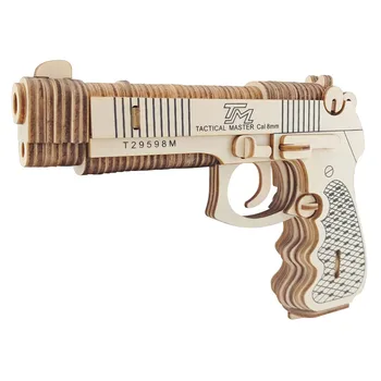 3D DIY Drevené Hračky, Puzzle Zbraň, Revolver Model montážna sada Drevo Remeslá Stavebné Vzdelávacie Zbraň Pre Chlapca Deti Hračka Dary
