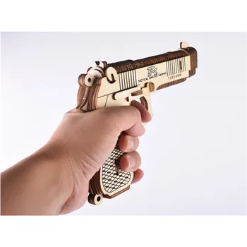 3D DIY Drevené Hračky, Puzzle Zbraň, Revolver Model montážna sada Drevo Remeslá Stavebné Vzdelávacie Zbraň Pre Chlapca Deti Hračka Dary