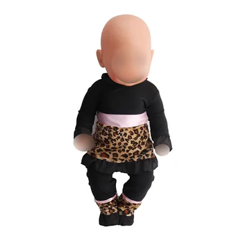 43 cm bábiky baby Oblečenie nové narodený Štýlový leopard tlač suit Baby hračky fit Americký 18-palcové Dievčatá bábiky f97