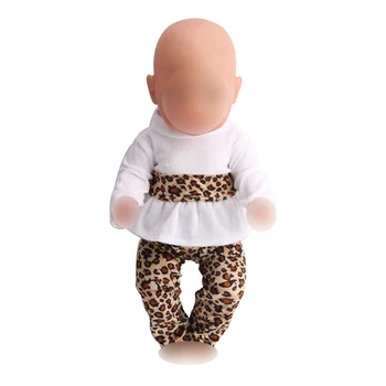 43 cm bábiky baby Oblečenie nové narodený Štýlový leopard tlač suit Baby hračky fit Americký 18-palcové Dievčatá bábiky f97