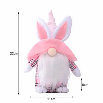 Veľkonočné Ružová Ucho Bunny Anonymný Trpaslík Gnome Bábika Víly Bábika Výzdoba Rodinných Domov Vianočné Party Dekorácie, detské Hračky