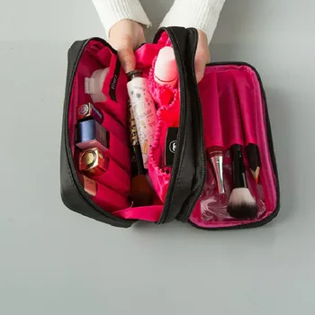 Dvojvrstvové Ženy Kozmetická Taška Kozmetika Make-Up Nástroje Organizátor Cestovné Make-Up Tašky Ženy Toaletná Skladovanie Taška Tvoria Tašky