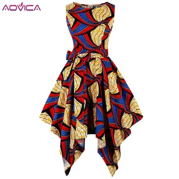 Aovica S-4XL Plus Veľkosť Afriky Šaty Pre Ženy Afrike Oblečenie Asymetrické Blízkom Východe Dashiki Šaty Bazin Riche Tradičné