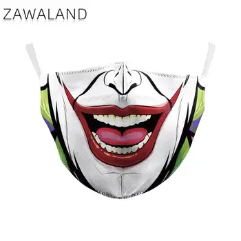 Zawaland Deti Klaun Joker Zábavné Dieťa Masku na Tvár Umývateľný Úst Masku, Ochranné PM2.5 Filter Prachu Dôkaz Maska Dropshipping