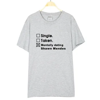Shawn Mendes Tričko Single Prijaté Psychicky Datovania Shawn Mendes Tshirts Bavlna Bežné Vtipné Tričko-D518