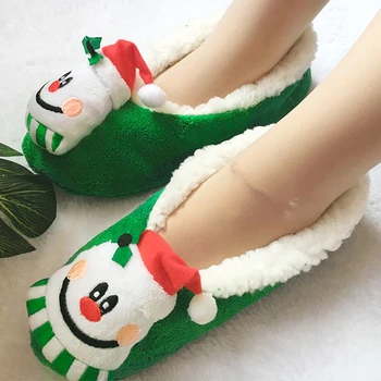 Krásne Vianoce Ženy Papuče Plus Veľkosť Cartoon Santa Claus Penguin Plytké non-slip Mäkké Dámy Poschodí Ponožky Ploché Topánky