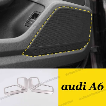 Lsrtw2017 Nehrdzavejúcej Ocele Auto Interiérové Dvere Zvuk Výbava Reproduktorový Panel pre Audi A6 C8 2019 2020 2021 Príslušenstvo Auto Dekorácie