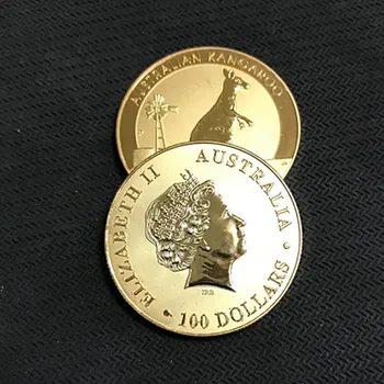 10 Ks Non Magnetické Austrálsky Kangroo 2012 odznak 24K zlatom mosadz 32.6 mm Elizabeth zberateľskú sourvenir umenie Mince