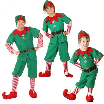 Vianočné Cosplay Kostýmy pre Deti, Dievčatá, Elf Grinch Šaty Nový Rok Xmas Party Green Santa claus Výkon Oblečenie s Klobúk