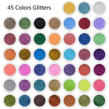 45 Farieb Epoxidové Živice Pigment Sľudový Prach Glitters Sequains Nail Art Šperky Robiť