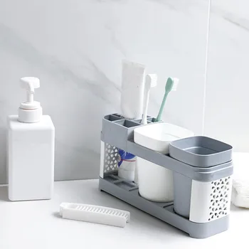 Zubná kefka držiak kefky pohár nastaviť kúpeľňa kefka stojan jednoduchý, kúpeľňa umývanie úložný stojan L0412