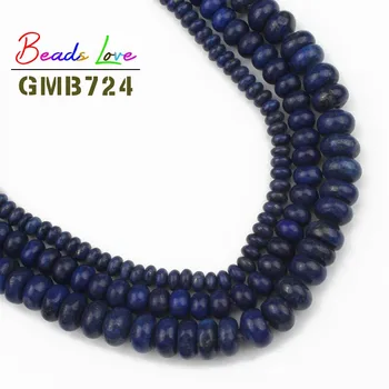Prírodný Kameň Modrý lapis lazuli Abacus Rondelle Dištančné Voľné Korálky Pre Šperky, Takže Diy Náramky Veľkoobchod 4 6 8 MM 15 Palcov