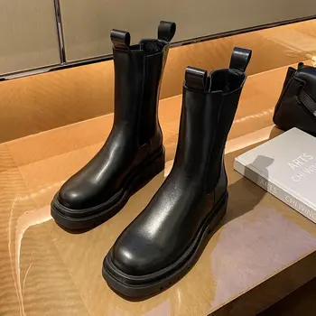 Chelsea Topánky dámske Topánky Gumy Jediným Návrhár Obuvi Žien Vysoké Topánky na Platforme Žena Black Boot Žena Botičky 2020 Trend