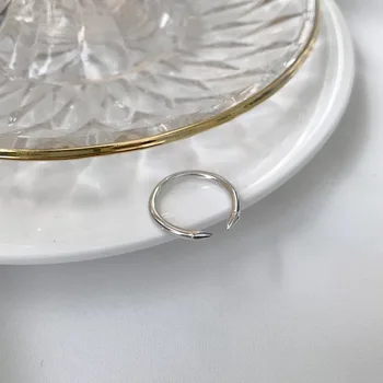 925 sterling silver ring módne zirkón drop obojstrannú ihly otvorenie nastaviteľný krúžok trend ženy, dievčatá, strieborná ruka šperky