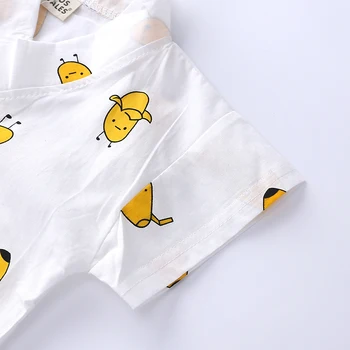 RP-265 Nové letné detské oblečenie pre chlapcov, dievčatá, s krátke rukávy t-tričko + nohavice 2 ks. bavlna karikatúra tlače dieťa sady