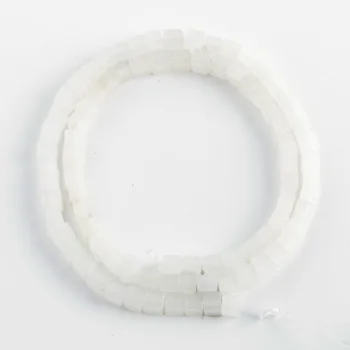 LinXiang Veľkoobchod Prírodného Kameňa 4 mm Bieleho Jade Kocka Perličiek Voľne Rozmiestnené Korálky Blok Perličiek Septa Perličiek DIY Náramok Náhrdelník