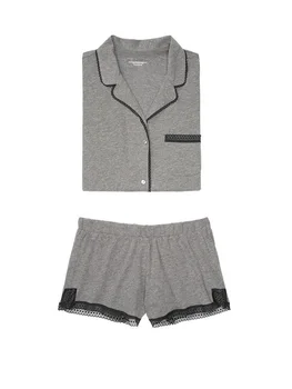 Ženské nové bavlna-krátke rukávy pyžamo šortky vyhovovali Pohodlné, mäkké, priedušné, štýlové, sexy, tenké home service oblek