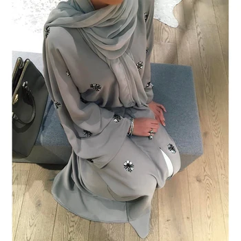 Siskakia Dubaj Abaya Moslimských Módne Ručne Vyšívané Flitrami Cardigan Župan Marocain Turecká Islamská Kimono Ramadánu Eid