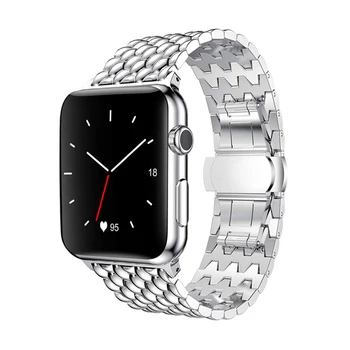 Sľubný vzor popruh pre apple hodinky kapela 44 mm 40 mm apple hodinky kapela 42mm 38mm iwatch série 6/5/4/3/2/SE kovové watchband