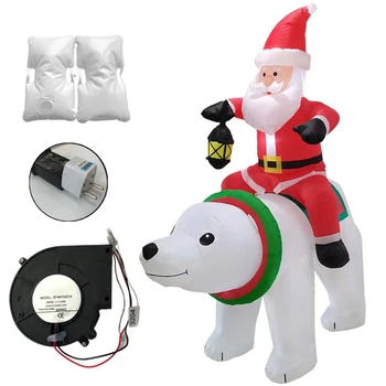 Nafukovacie LED Svetlá, Vianočné Santa Claus na Koni Medveď Dekorácie Vonkajšie Záhradné Dvore Vyhodiť Rekvizity Hračky