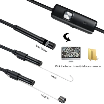 5,5 mm 2m Objektív Endoscop 480p HD USB OTG Schlange Endoskop Wasserdicht Inspektion Rohr Kamera Endoskop für Android Telefón Pc