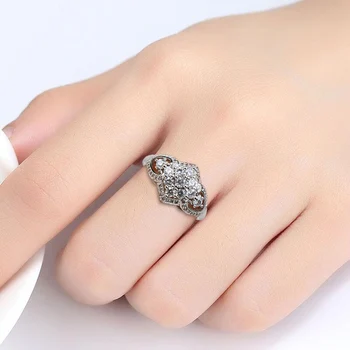 BIJOX PRÍBEH luxusný prsteň 925 sterling silver s obdĺžnik AAA zirkón krúžky módne Šperky pre ženy Svadobný Sľub Strany Darček