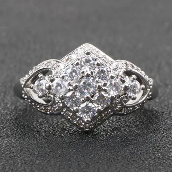 BIJOX PRÍBEH luxusný prsteň 925 sterling silver s obdĺžnik AAA zirkón krúžky módne Šperky pre ženy Svadobný Sľub Strany Darček